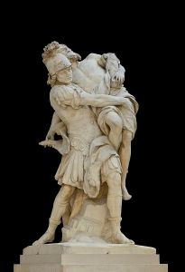LEPAUTRE P., Enée et Anchise c.1697, marbre, 264 × 114 × 110 cm, Musée du Louvre (aile Richelieu), Paris (France), http://commons.wikimedia.org/wiki/File:En%C3%A9e_%26_Anchise_Lepautre_Louvre_M.R.2028_noir.jpg