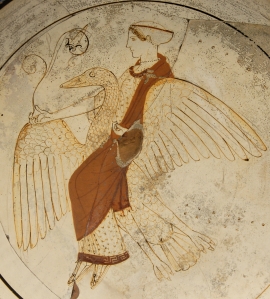 PISTOXENOS,  Médaillon d'un kylix, Aphrodite sur son cygne v. 460 av JC, British museum  [en ligne]